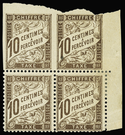 N°29 10c brun, variété non dentelé tenant à dentelé,