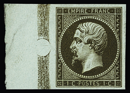 N°11c 1c. mordoré, bdf avec ligne colorée, neuf * (imperceptible),