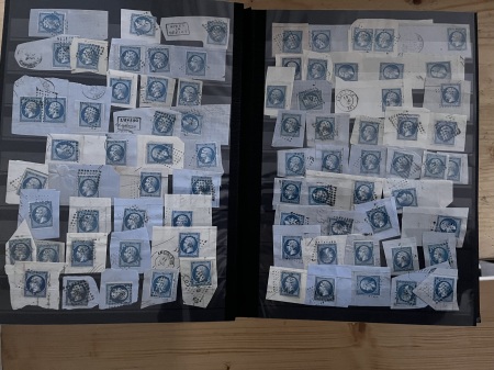 1856-76 BLEUS DE FRANCE, Lots de milliers de bleus
