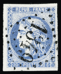 N°46Bh Exceptionelle nuance bleu outremer, bien marquée,