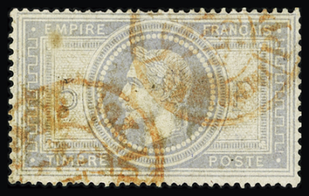 N°33 5f violet-gris, obl. CàD rouge des imprimés, TTB.