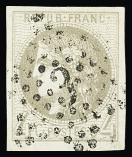 N°41B 4c gris Report 2, obl. étoile chiffre 3 très