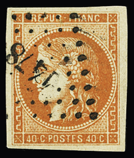 N°48 40c orange, obl. Petits chiffres du Gros Chiffres