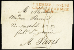 MP "PREMIER CORPS GRANDE ARMEE N°4" en rouge sur lettre