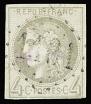 N°41A 4c gris, Report 1, obl. GC 1131 de Cordes (Tarn),