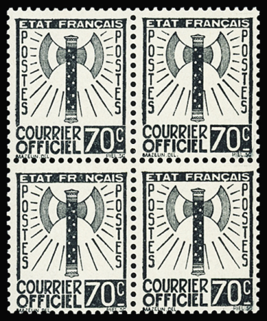 N°1 à 15 Série Francisque en blocs de 4, neuve **,