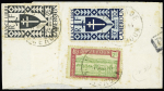 Cameroun n°130 + 107 + 250 + 257 OBL Yaounde (mars 1944) sur bande à en-tête "Le Cameroun libre" adressée au général Leclerc au BPM6. TB