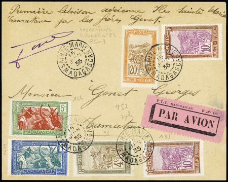 16.6.1935. Sainte Marie Tamatave par les frères Genet (M52 Madagascar), Muller annonce 7 plis existants. RR et TB
