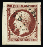 N°17A 80c carmin, très belles marges avec petit coin