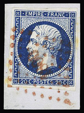 N°14A 20c bleu, obl. PC rouge 1800 de Lunéville (Meurthe)