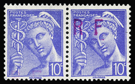 NIORT N°15 10c Mercure Type II en paire tenant à non