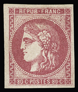 N°49 80c rose clair, neuf *, TB. Signé JF.Brun