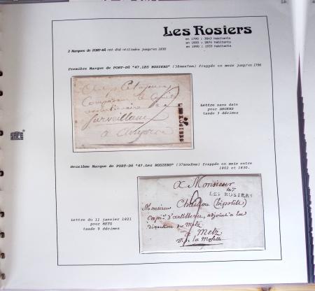 1800-1848, Belle collection de marques postales du
