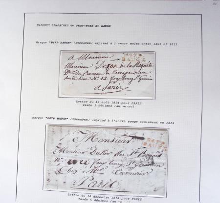 1800-1848, Belle collection de marques postales du
