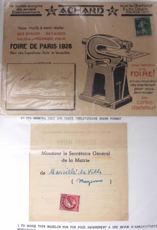 1921-1962, Sympathique collection de PREOBLITERES sur
