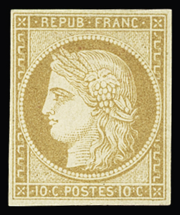 n°11 10c bistre neuf *, TB.Signé A.Brun