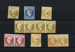 1855-1870, Sélection de 14 timbres avec oblitération