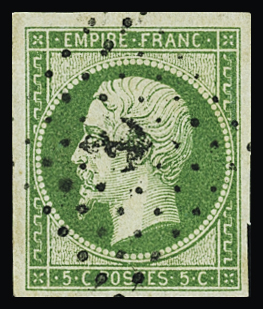 1855-1870, Sélection de 14 timbres avec oblitération
