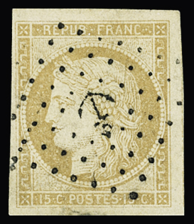 1855-1870, Sélection de 14 timbres avec oblitération