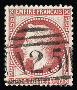 Cachet anglais A25 de Malte sur n°32 80c rose, TB