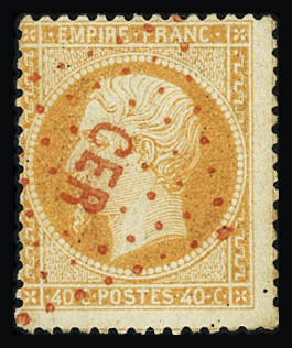 N°23 40c orange obl. losange rouge CER, TB