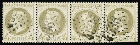 N°27B 4c gris, Type II, exceptionnelle paire TETE-BECHE