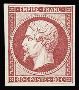 N°17B 80c rose, belle nuance, très frais, neuf *, TB,