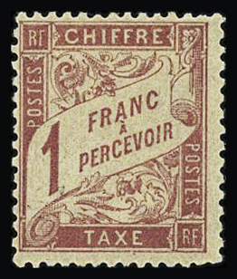 N°39 1f rose sur paille, très frais, neuf *, TB, un