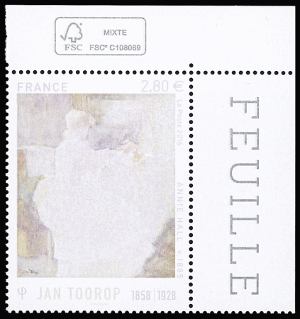 N°5033 2,80€ Jan Toorop, variété impression dépouillé