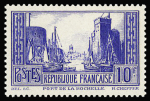 N°261C 10f La Rochelle outremer vif, non émis, très