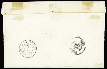 N°12b, 4 ex. en rare disposition aux 4 angles sur bande