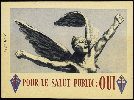 DE GAULLE Vignette pour le salut public, carnet complet