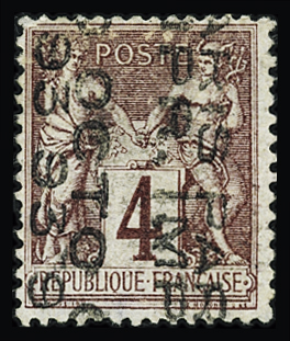 N°14a 4c lilas-brun, sans quantième, petit aminci,
