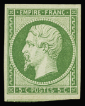 N°12 5c vert, voisin en bas, neuf avec infime trace