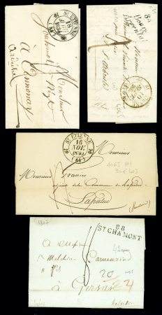 LOIRE 4 lettres dont cursive "84 Bourg Argental" (1832)