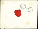 VOSGES Lettre avec CAD rouge "Plombières (82)" (1857)
