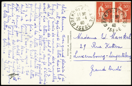 Beau lot de 6 lettres AFF type Paix au tarif front