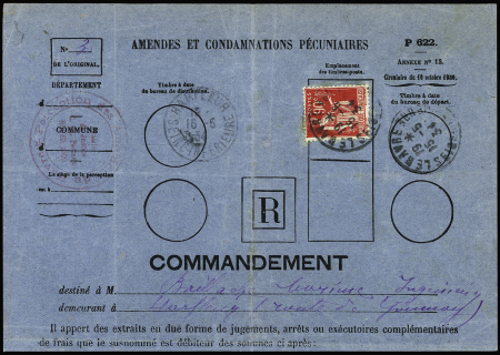 N°285 90c rouge carminé OBL Le Havre (1934) sur co