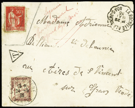 Lettre avec n°283 + mention manuscrite "figurine a