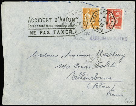 N°283 + 286 OBL octo "Kobe à Marseille n°3" (21.8.