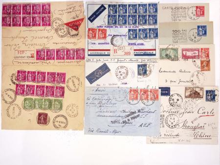 11 plis type Paix thème aviation dont 2 avec CAD "