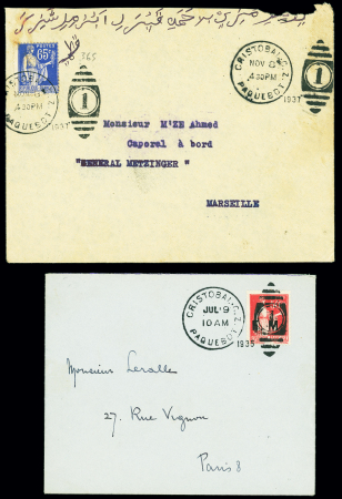 2 lettres AFF respectivement n°283 et 365 OBL dupl