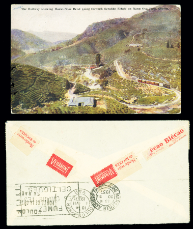 N°283, 6 pièces OBL CAD 1 cercle "Colombo paquebot