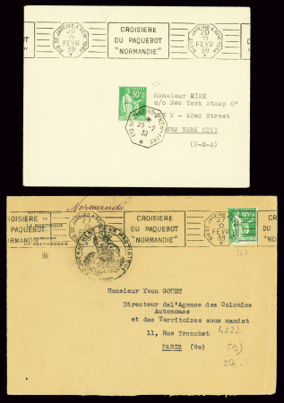 4 lettres AFF n°367, 90c vert avec oblitération "R