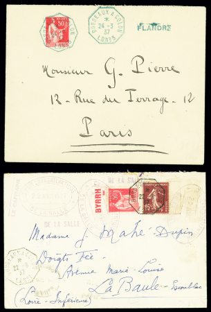 5 plis avec type Paix n°283 (4) et n°281 (1) OBL o