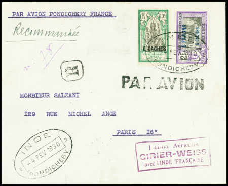 4/10.2.1930. Pondichéry - Rome - (Paris) par Girie
