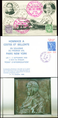 N°111 + 233 OBL hex "Paris 84 B-B" (25.10.30) sur