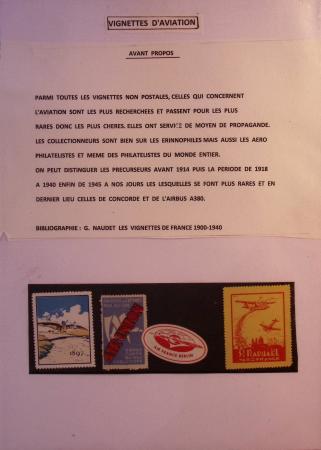 Collection de vignettes d'aviation détachées, sur