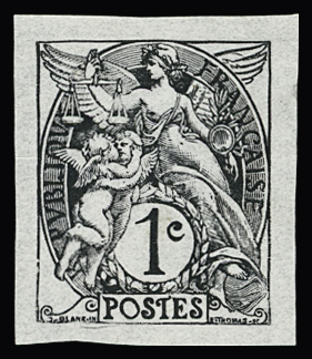 N°107 à 111, série de 5 essais en noir avec valeur