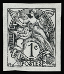 N°107 à 111, série de 5 essais en noir avec valeur